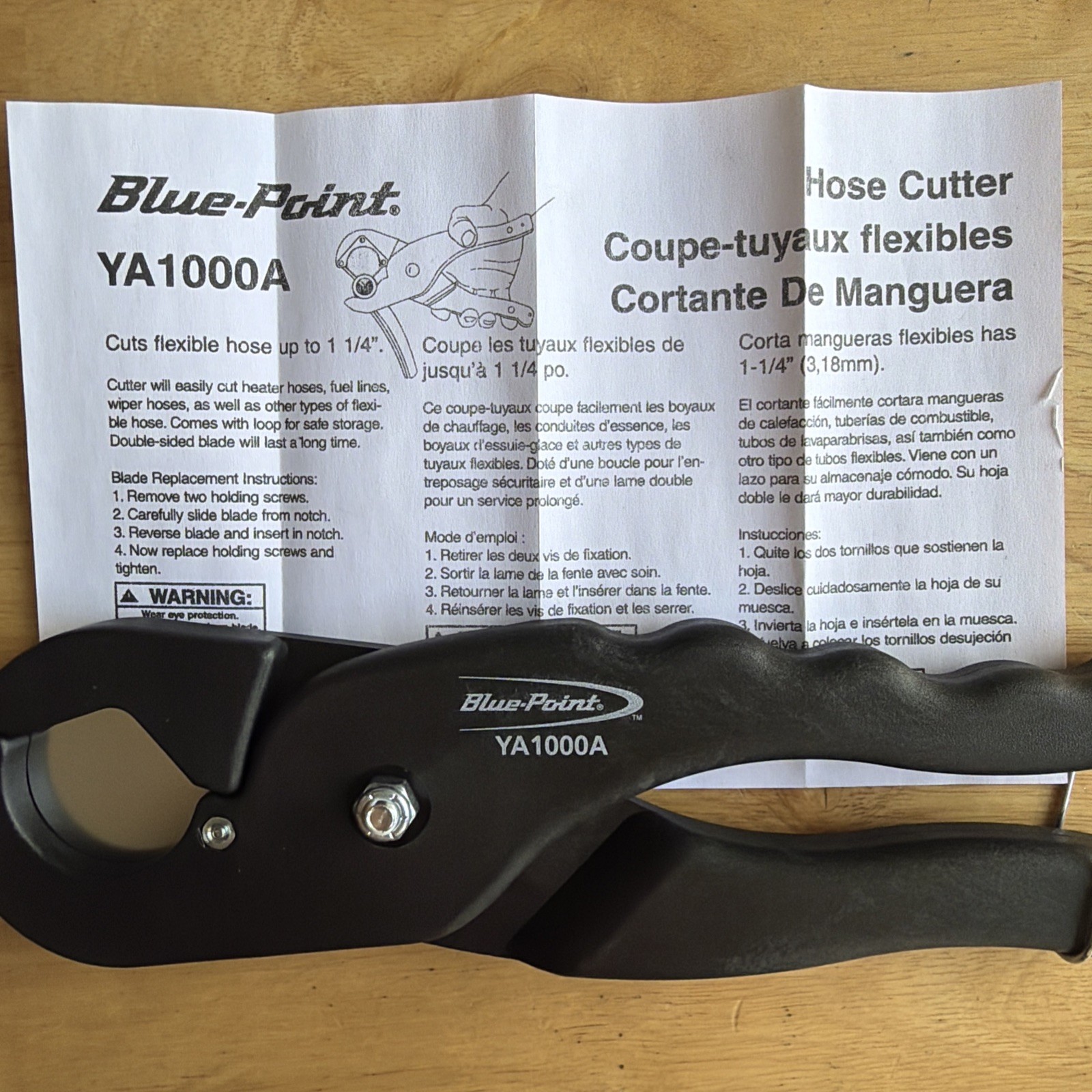 Blue Point Tools 9.5″ Hose Tubing Multi Cutter Black 0 to 1-1/4″ YA1000A USA NEW