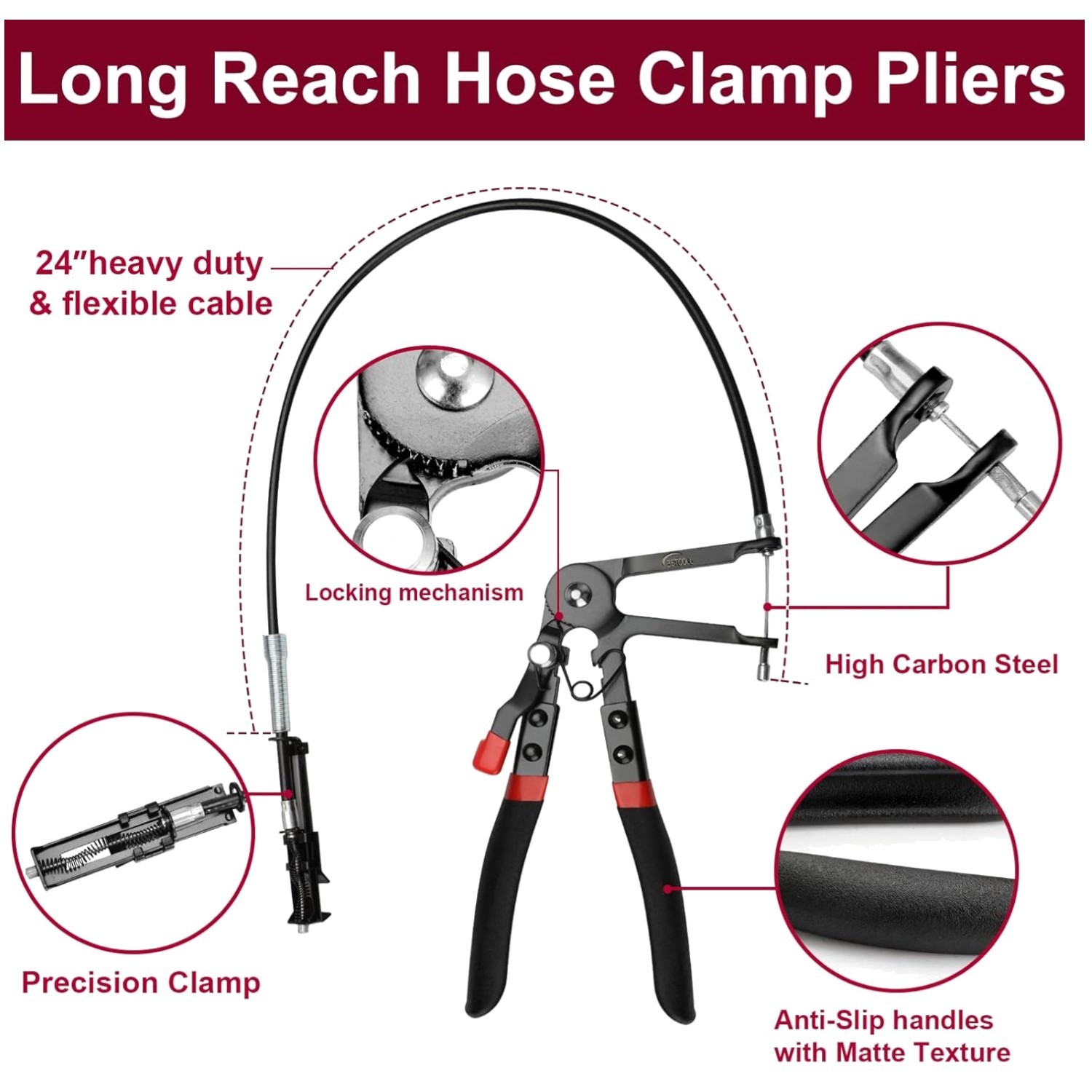 9pc Hose Clamp Pliers Set – Automotive Repair Kit