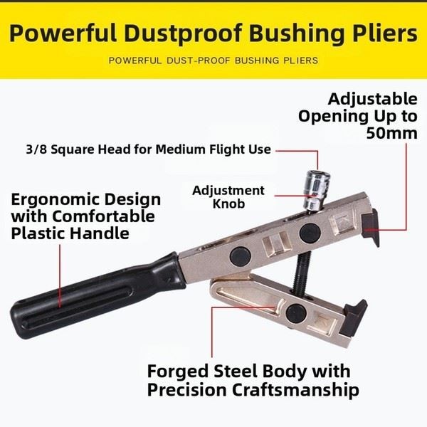 50mm Jaw Opening Hose Clamp Pliers with 38 Square Drive for Vehicle Repairs