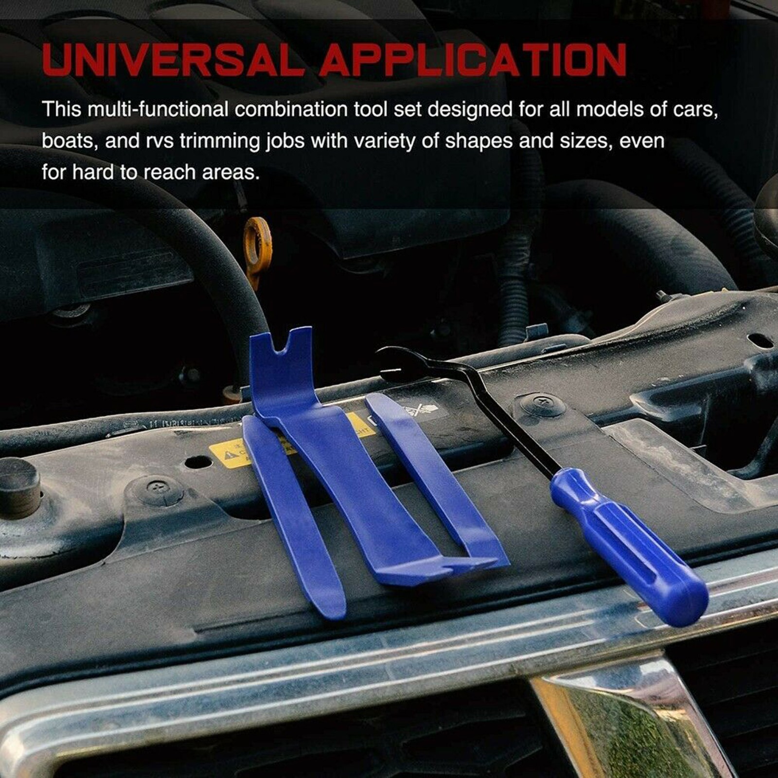 6 Auto Trim Removal Tool Kit Car Panel Door Dashboard Fastener Remover Pry Set