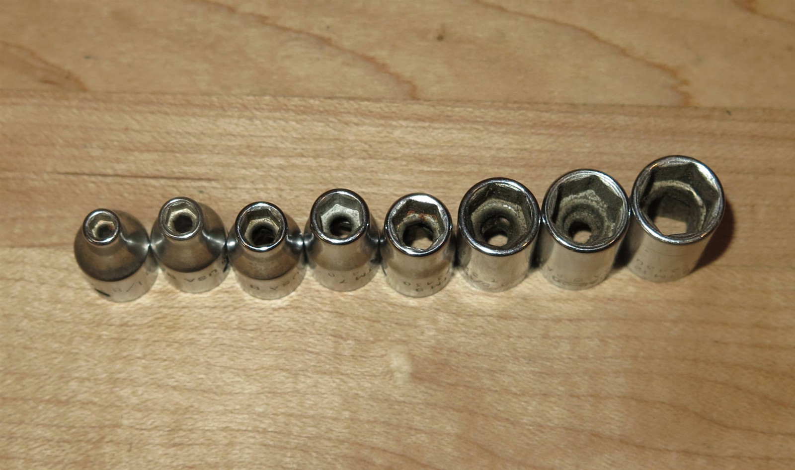 Snap-On 1/4″-Drive 6pt SAE Sockets – 1/8″-3/8″ TM02/5/6/7/8/10/11/12