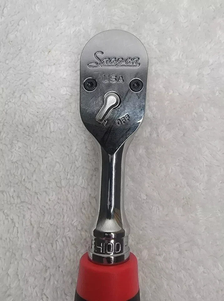 New Snap-on™ 3/8″ Drive Red Soft Grip Chrome 9″ Ratchet FH80 Dual 80 Tech