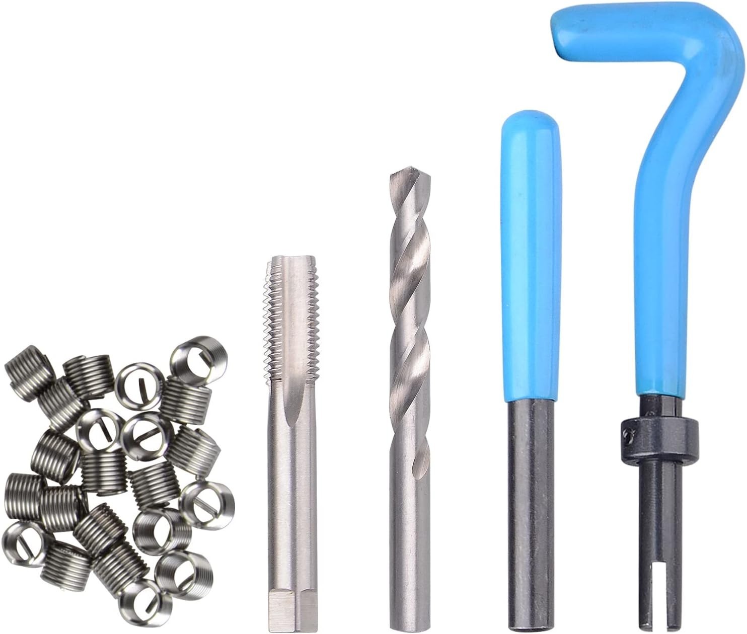 131PC SAE Thread Repair Kit, HSS Drill Helicoil Kit Standard, 1/4″ 5/16″ 3/8″ 7/