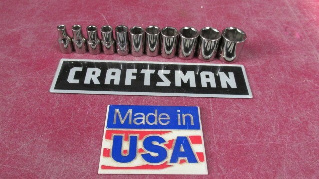 CRAFTSMAN USA 1/4″ DRIVE 6 POINT SHALLOW SOCKET SET 5/32″ to 9/16″ ~ 11 PC. SET