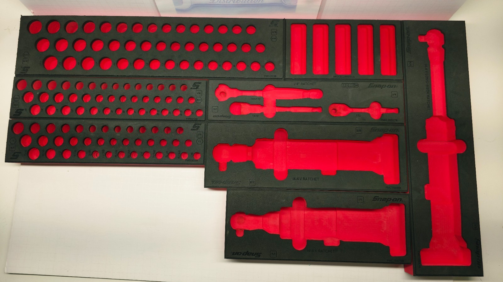 Snap-on Tools RED FOAM ORGANIZER SET WITH 14V RATCHET FOAM