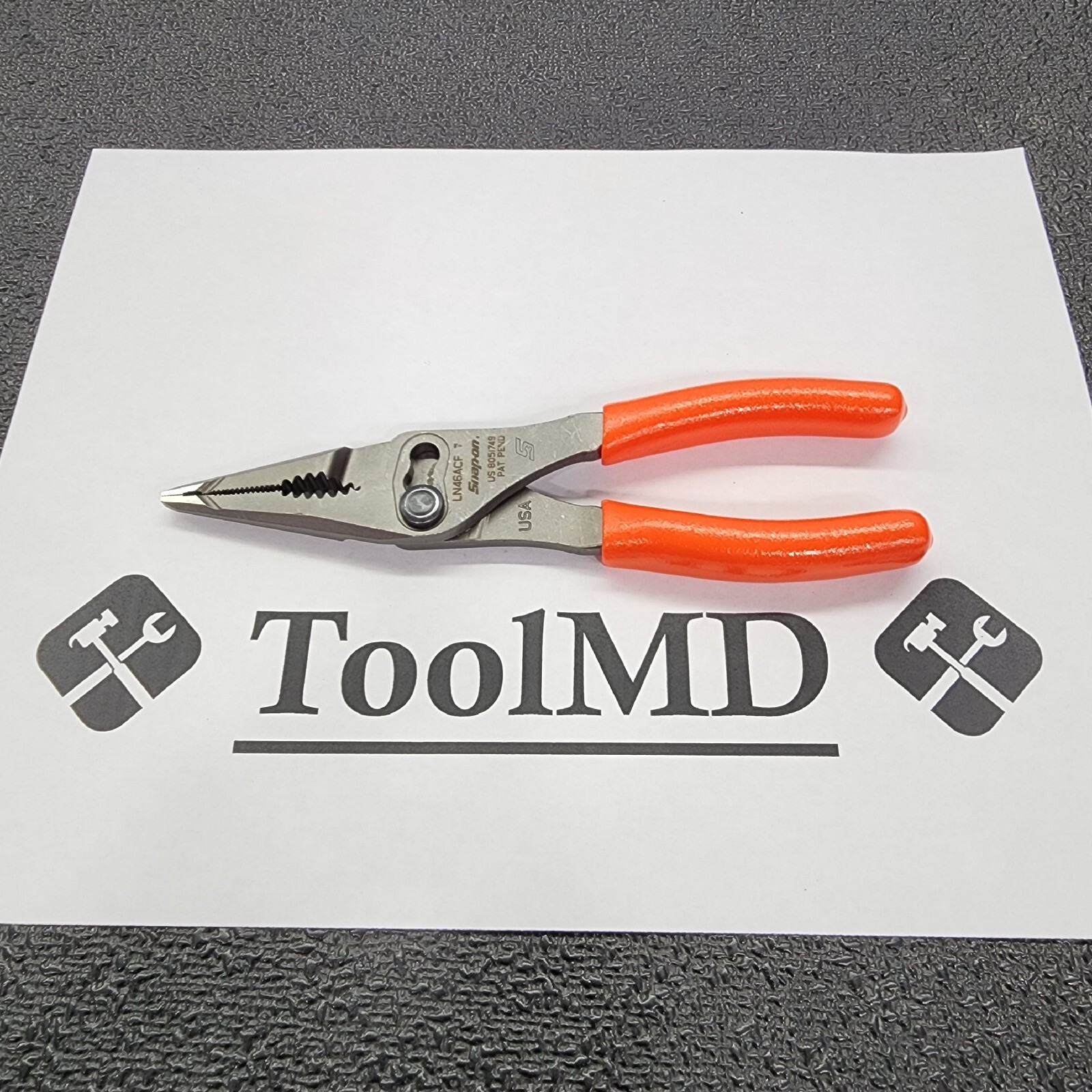 Snap-on Tools USA NEW ORANGE 7″ Talon Grip Long Nose Slip Joint Pliers LN46ACF