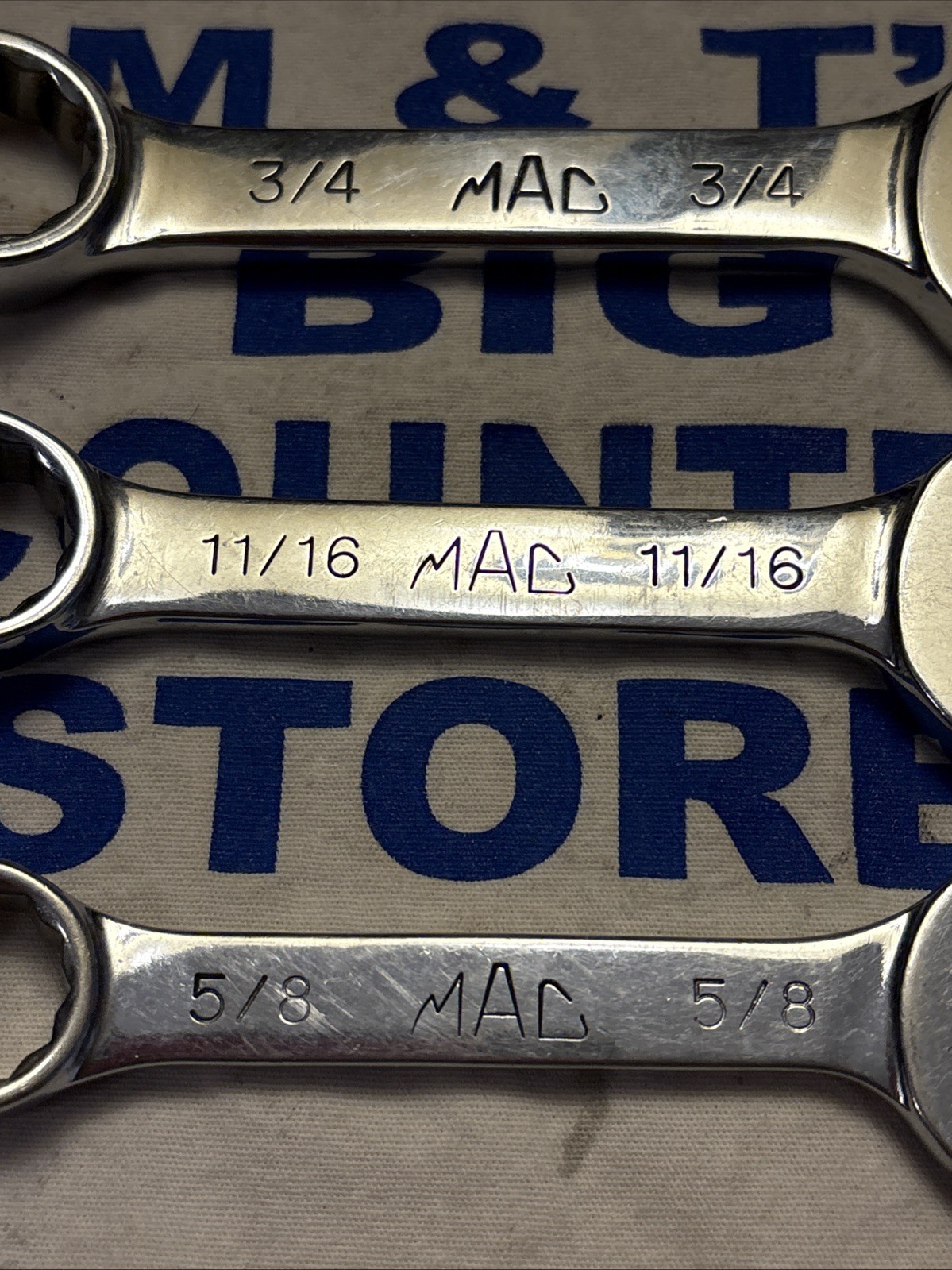 Mac Tools 12pt SAE Stubby Chrome Combination Wrench Set CS220, CS222, CS242
