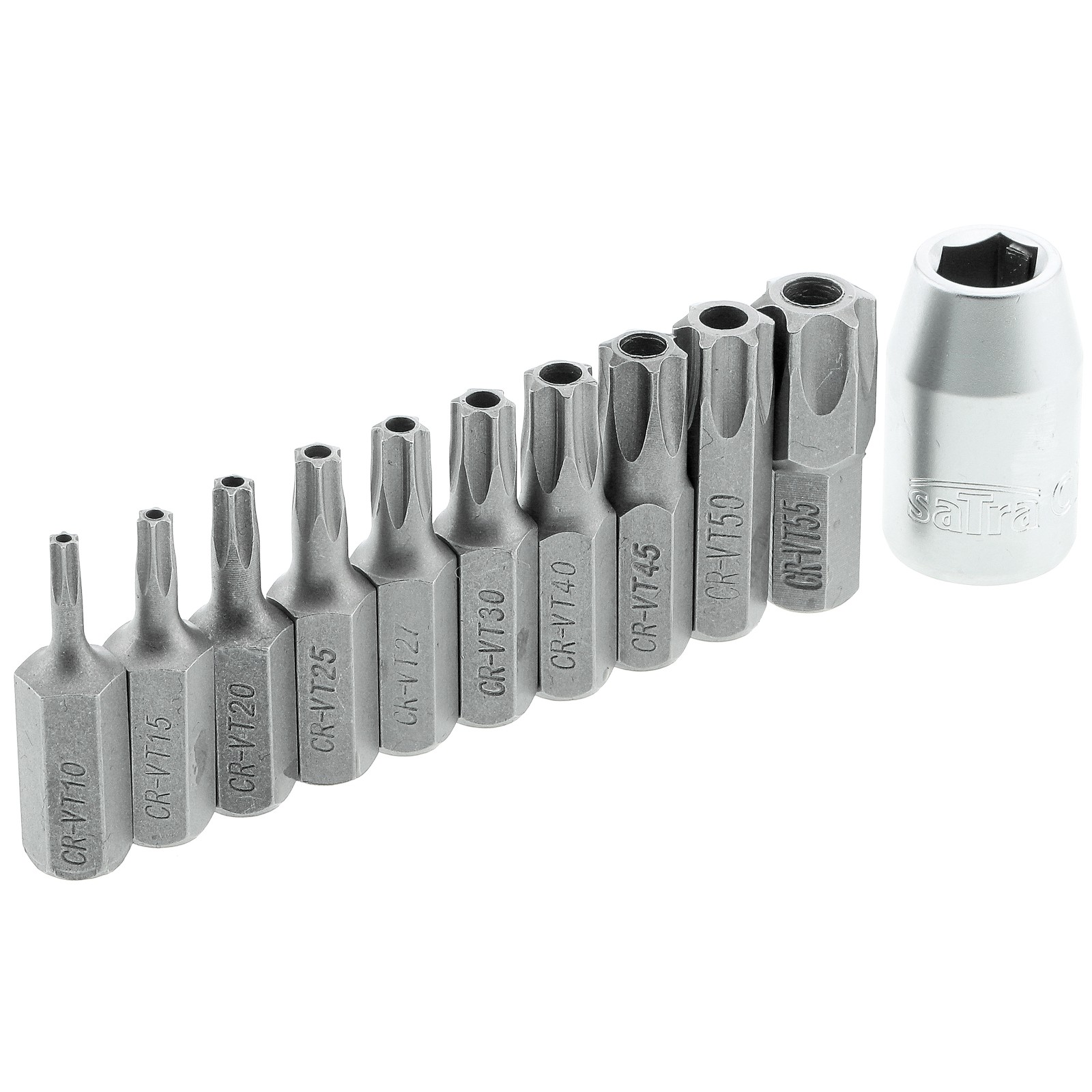 Socket wrench set for TORX E4 – E20 / T10 – T60 socket wrench bit set