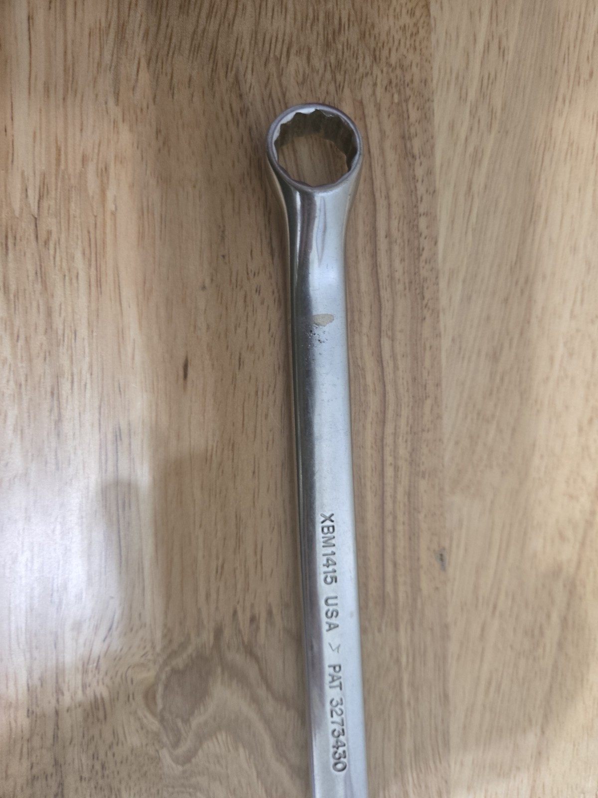 Snap On 14MM-15MM 12PT Metric Chrome Offset Box End Wrench USA XBM1415A