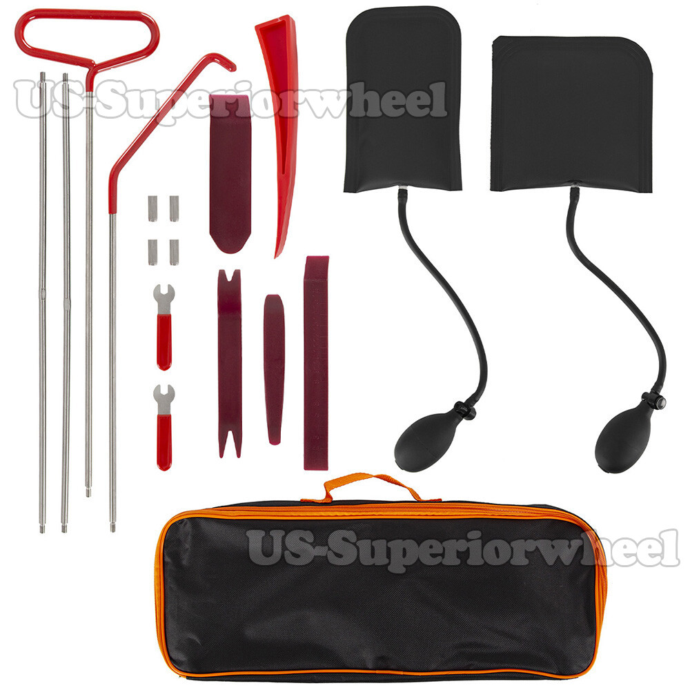 18PCS Contingency Vehicle Unlock Tools Kit Car Door Lock Out Set w/ Carry Bag