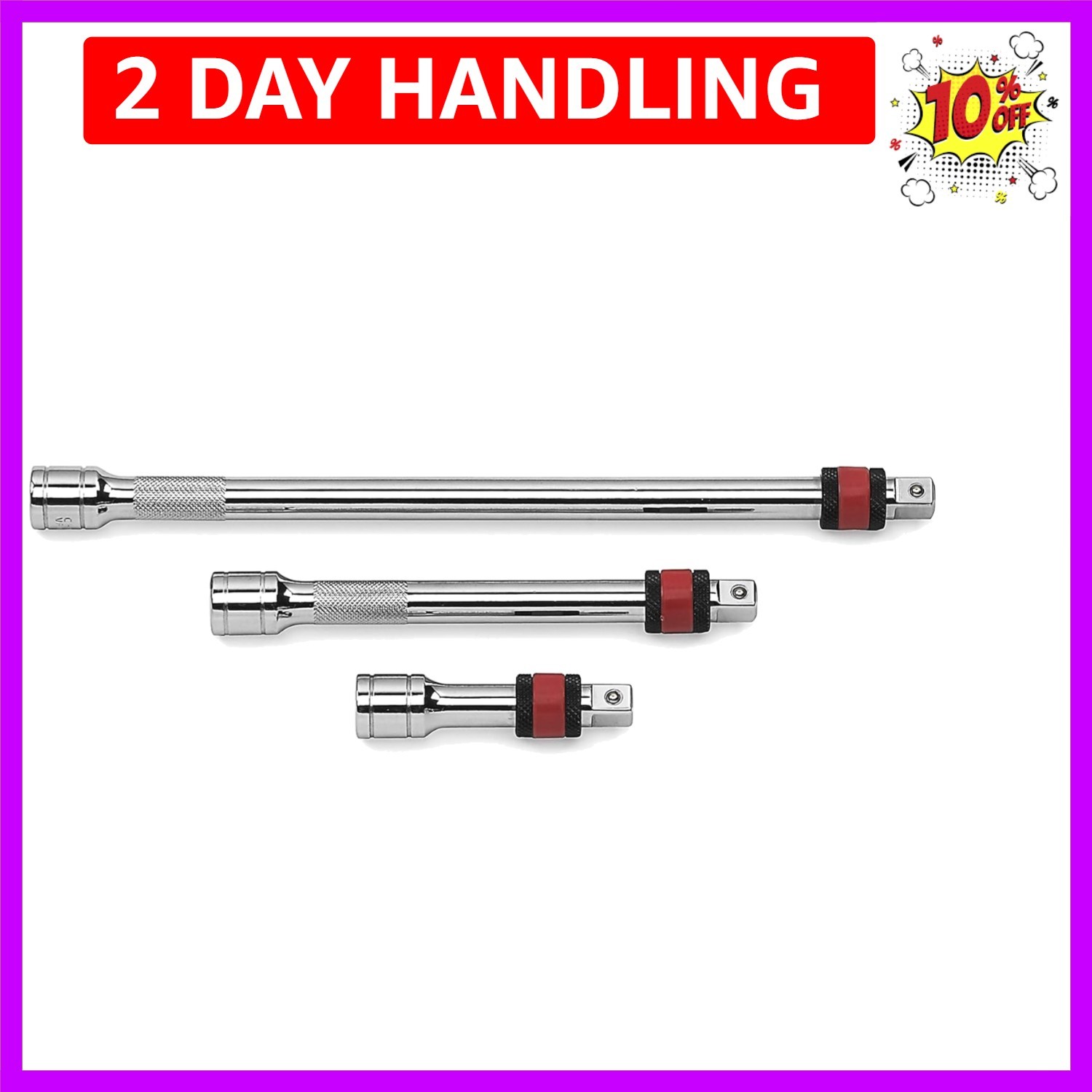 3 Pc. 1/4″ Drive Locking Extension Set Includes 2″, 3″ & 6″ – 81003
