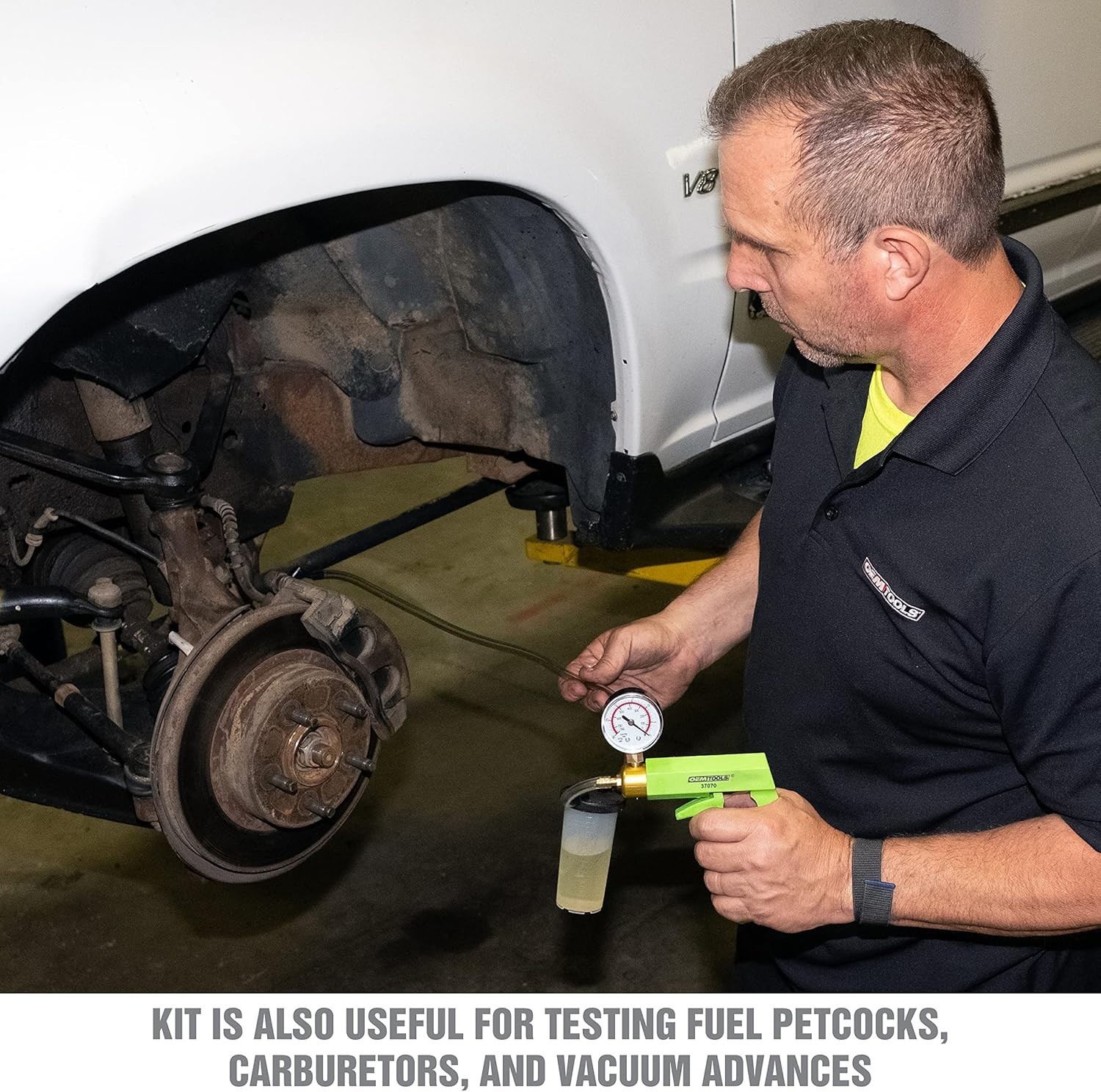 Brake Bleeder Kit with Vacuum Pump Gauge for Brake Power Steering Testing