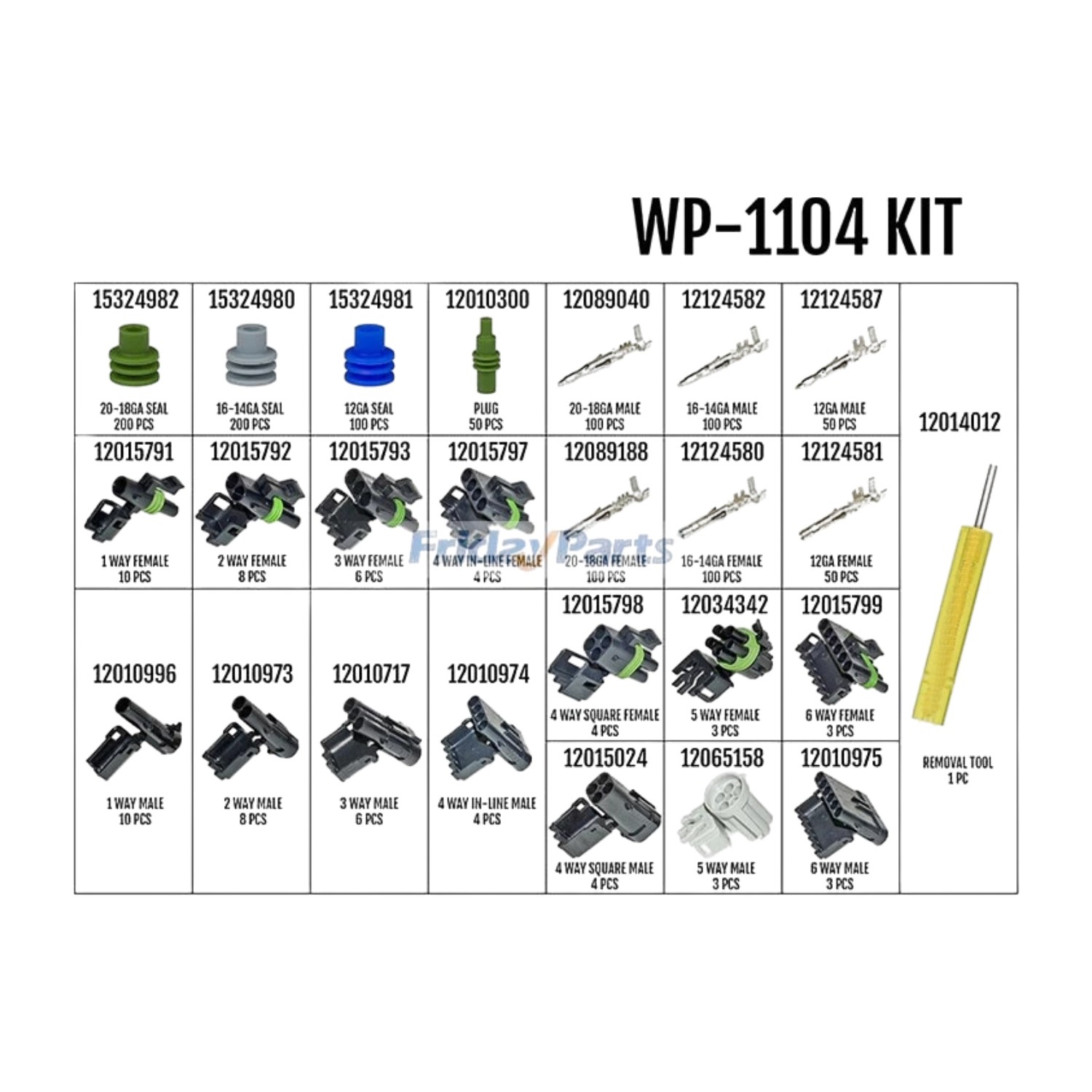 Pro Weather Pack Connector Kit WP-1104 With Non-Ratcheting Crimp Tool