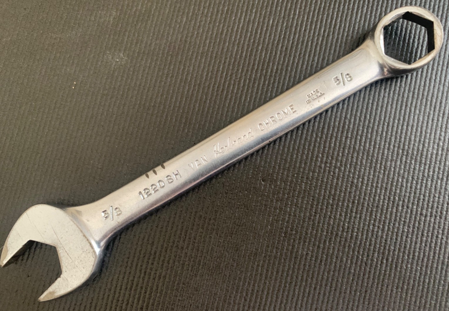 Vintage Herbrand 1220SH 5/8” 6-point Combo Wrench Van Chrome Made in USA