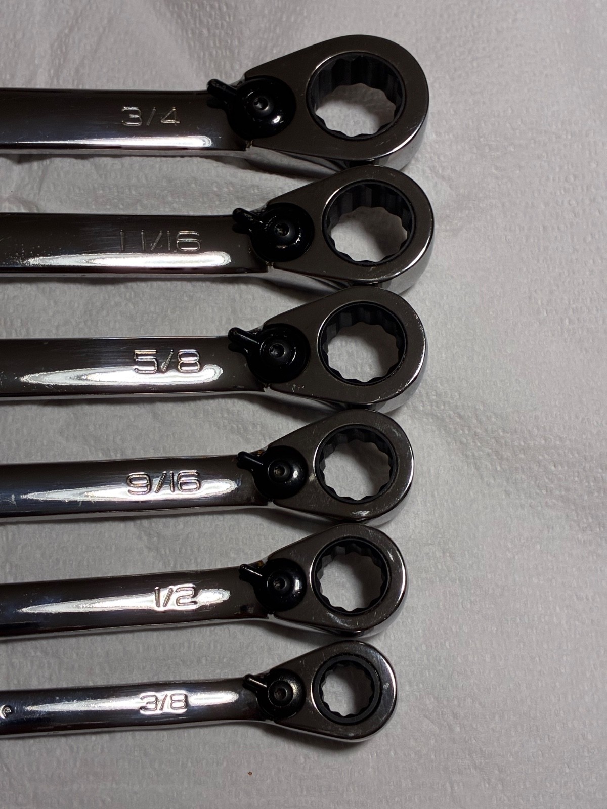 Snap-on SOEXR Gear Ratcheting Wrench Set 6pc 3/8″-3/4″ SAE USA Near New