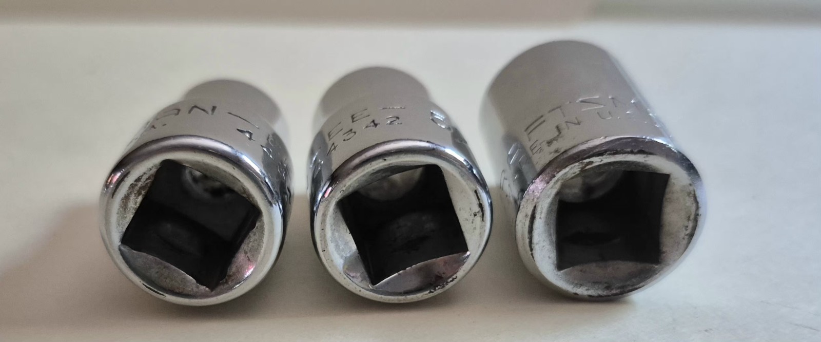 3 Piece Craftsman USA EE 8 Point Shallow Sockets 3/8″ Drive 1/4″ 5/16″ 3/8″