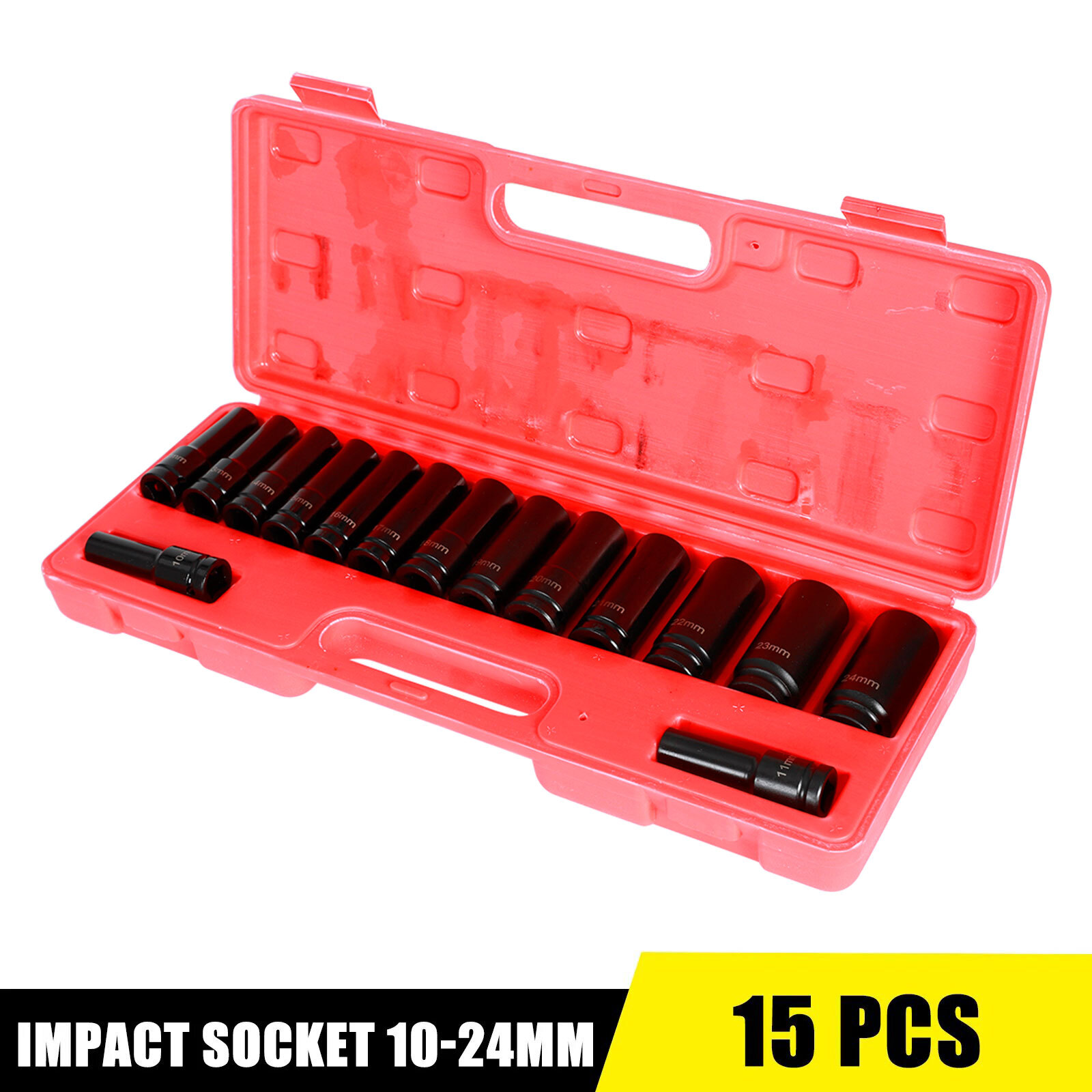 1/2″ Dr Drive Deep Impact Socket Set METRIC 6 Pt 10-24mm 15PC