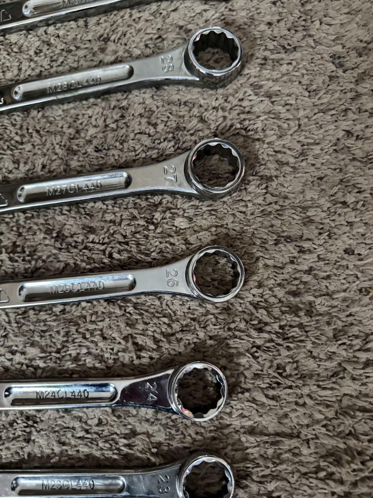 (9) Mac Precision Torque Metric Combo Wrenches 32,30,28,27,26,24,23,20,21 &20 MM