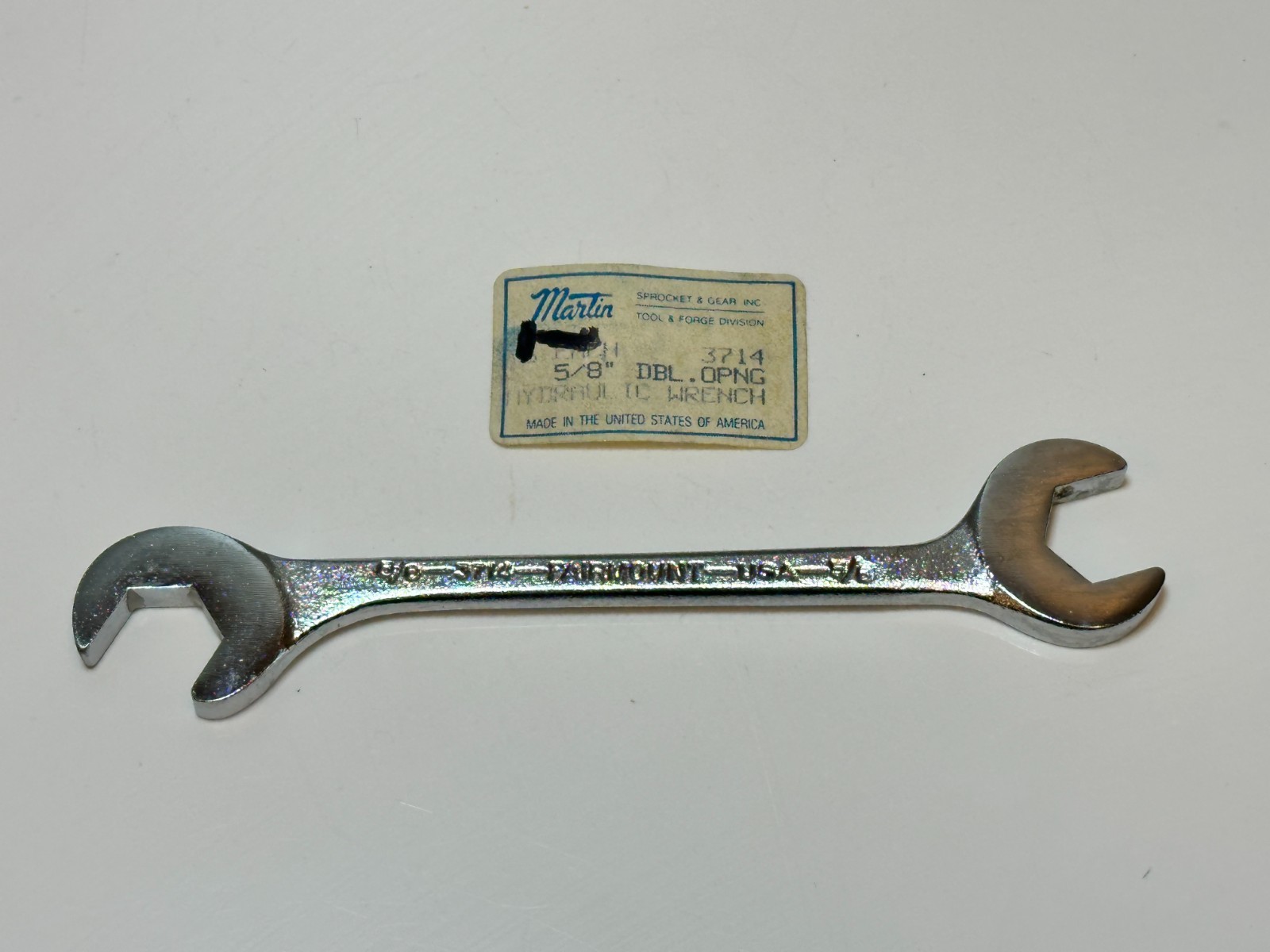 NOS Fairmount USA (Martin Sprocket & Gear) 3714 5/8” SAE Hydraulic Angle Wrench