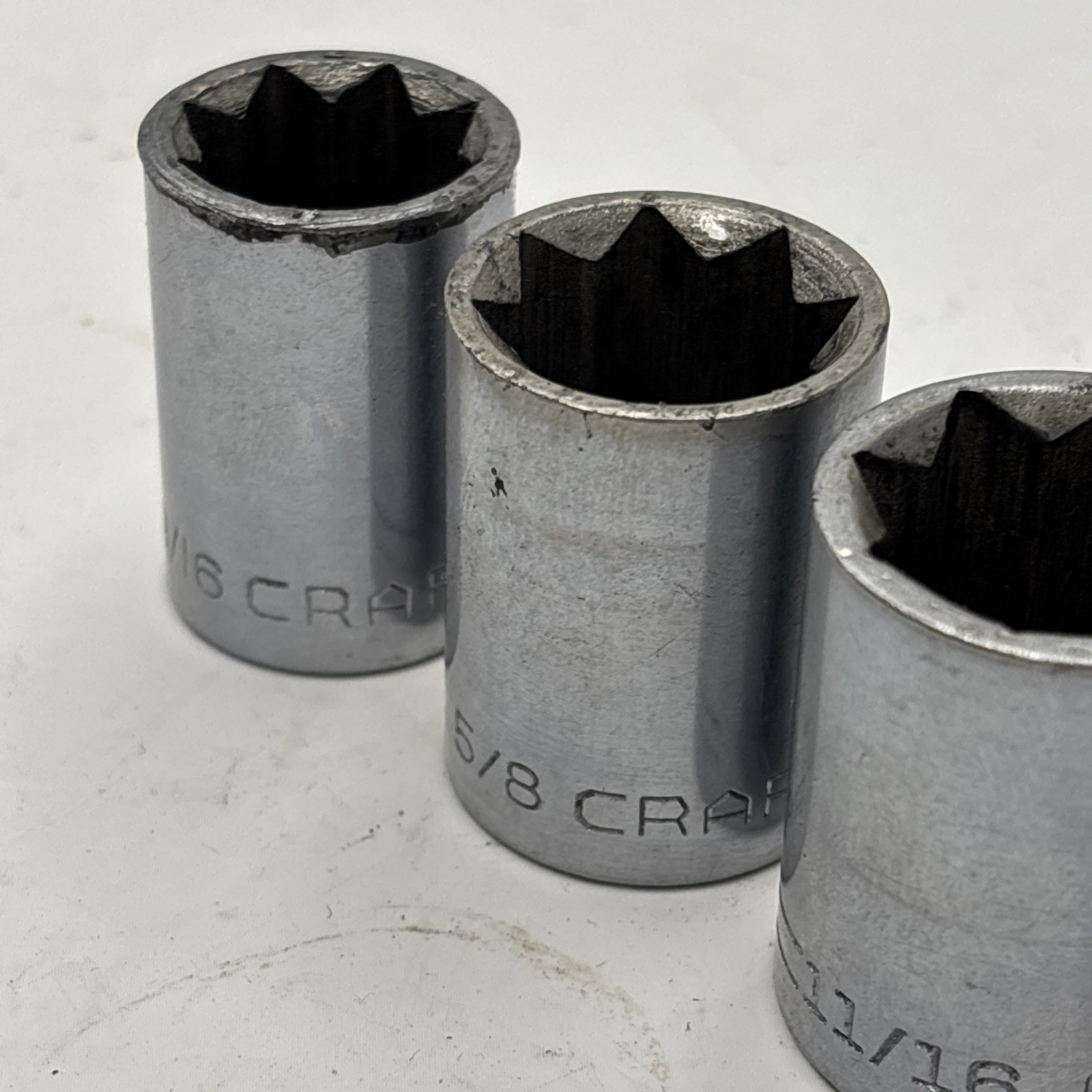 Craftsman Tools =V= SAE DOUBLE SQUARE Plug 8 Point Socket set master lot 8 pcs