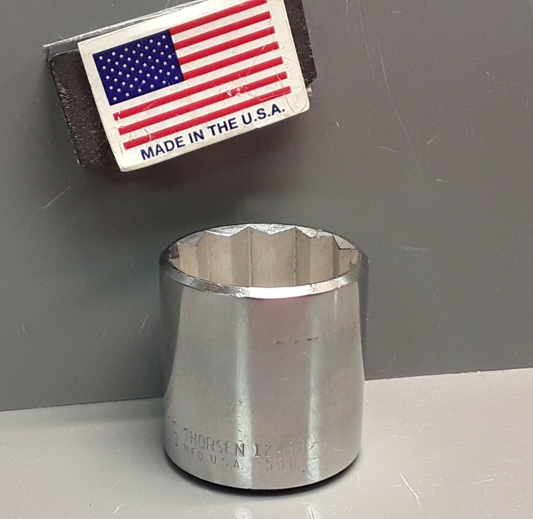 Thorsen USA 1-3/16″ Chrome Socket 1/2″ Drive, 12 Point # 538 New Old Stock USA