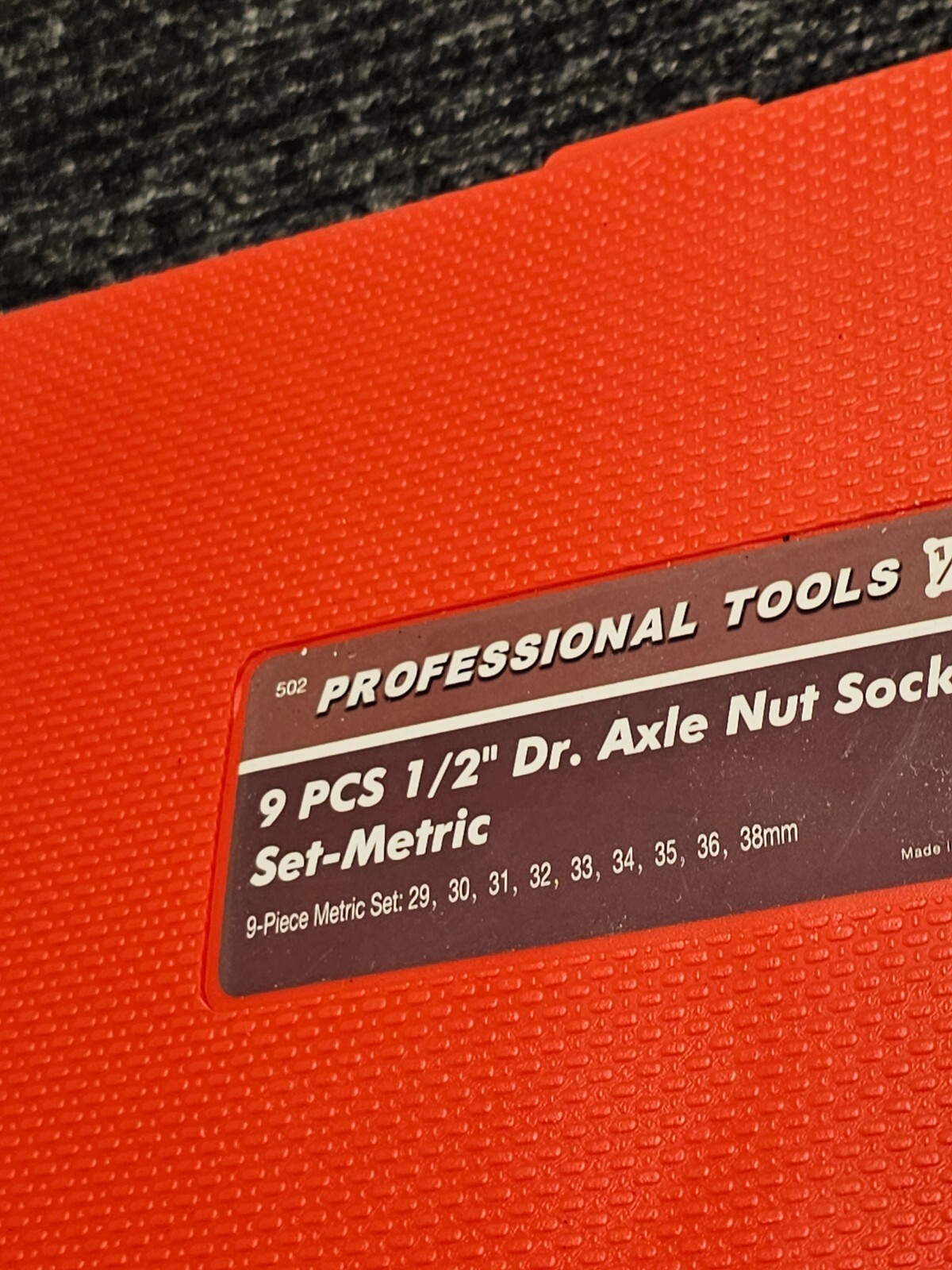 9 Pieces Professional Tools 1/2″ Dr. Axle Nut Socket Metric 29-38mm