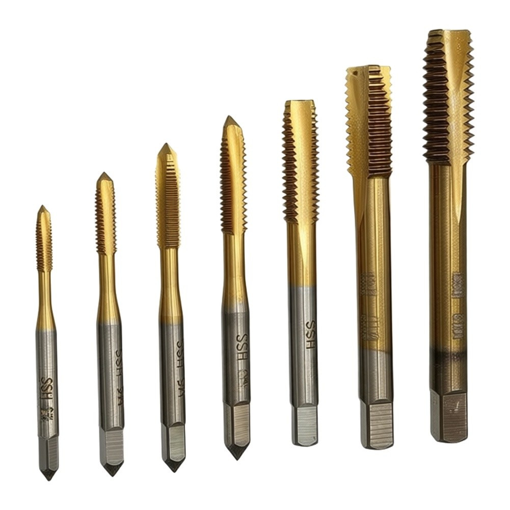High Speed Steel Tap Set 7 pcs for Internal Threading on Metal Plastic and Wood