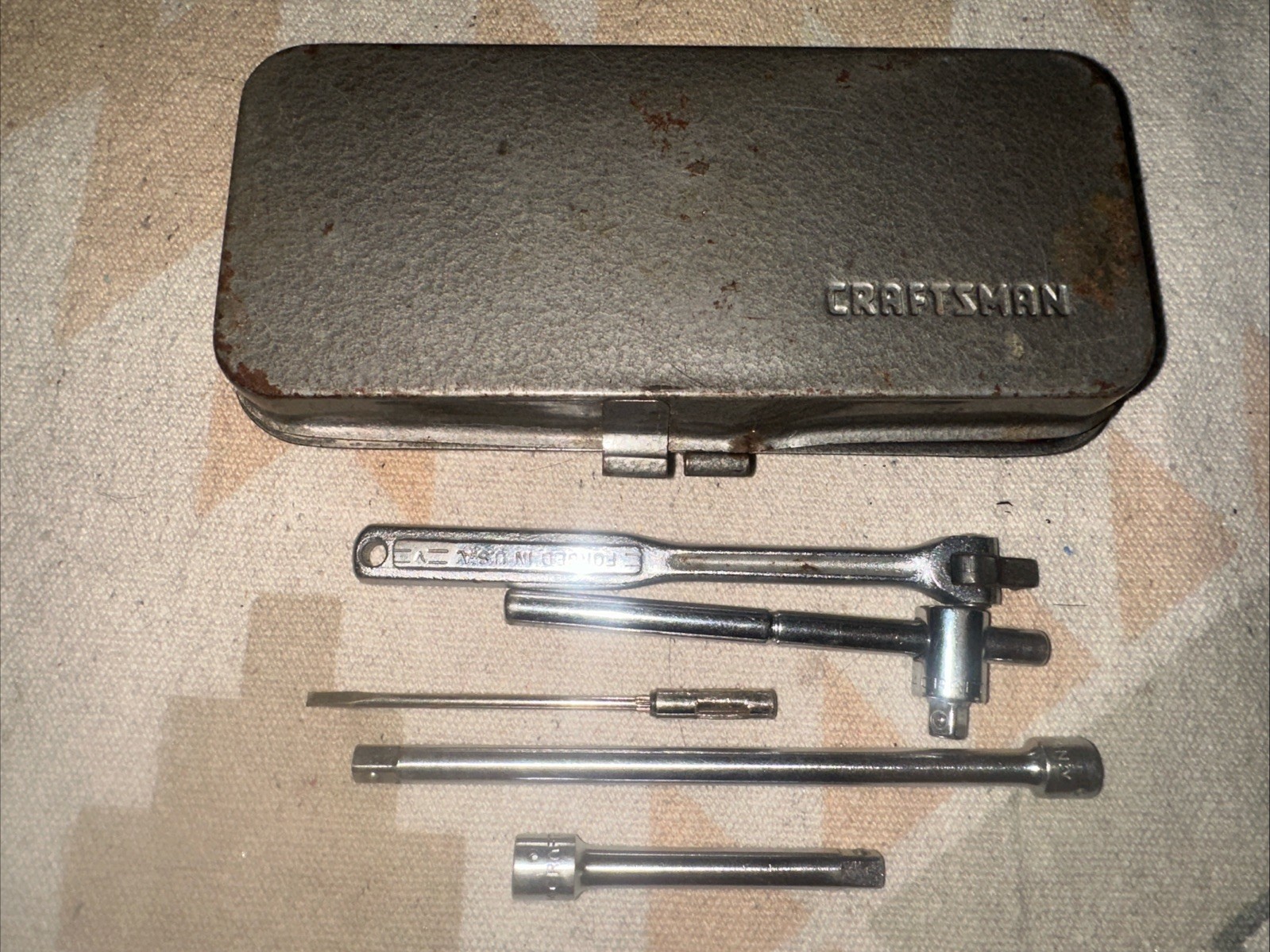 Craftsman Vintage 1/4 Drive Socket Set, Metal Box Original Condition