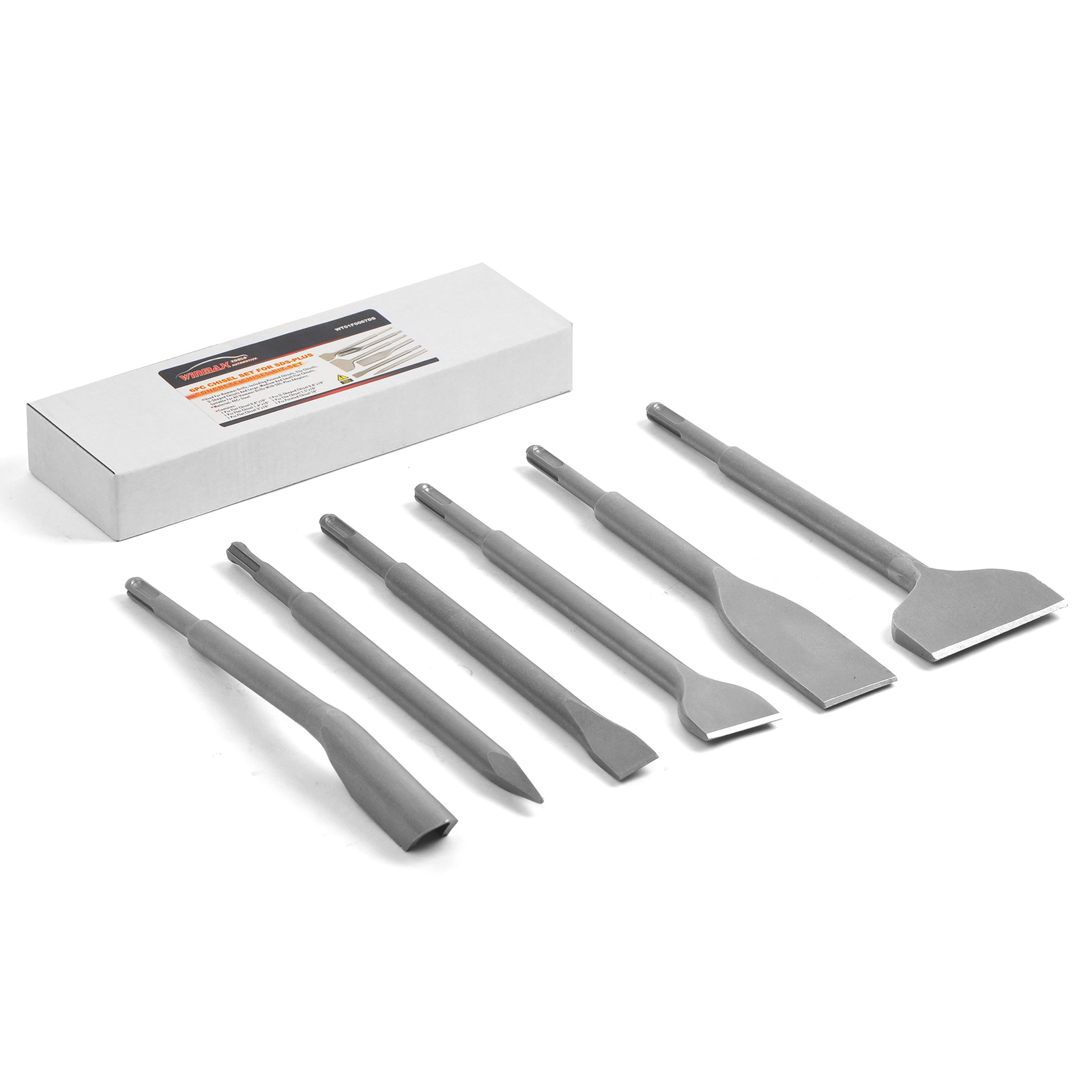 Chisel Kit Masonry Concrete Drill Bits, 40Cr Steel Rotary Hammer Tool 6 in 1 Set