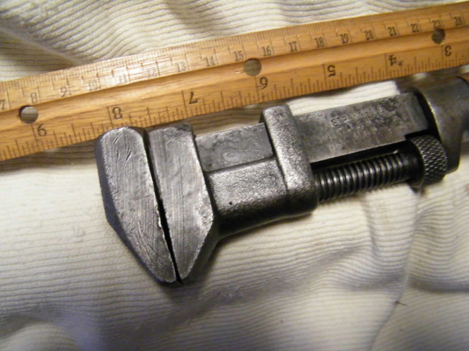 VTG PEXTO STRONGHOLD Peck, Stow & Wilcox Co Adjustable Wrench USA Monkey Wrench