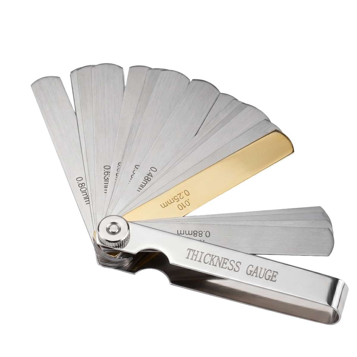 32 Blade Feeler Filler Gauge Spark Plug Gap Metric Imperial Measuring Steel Tool