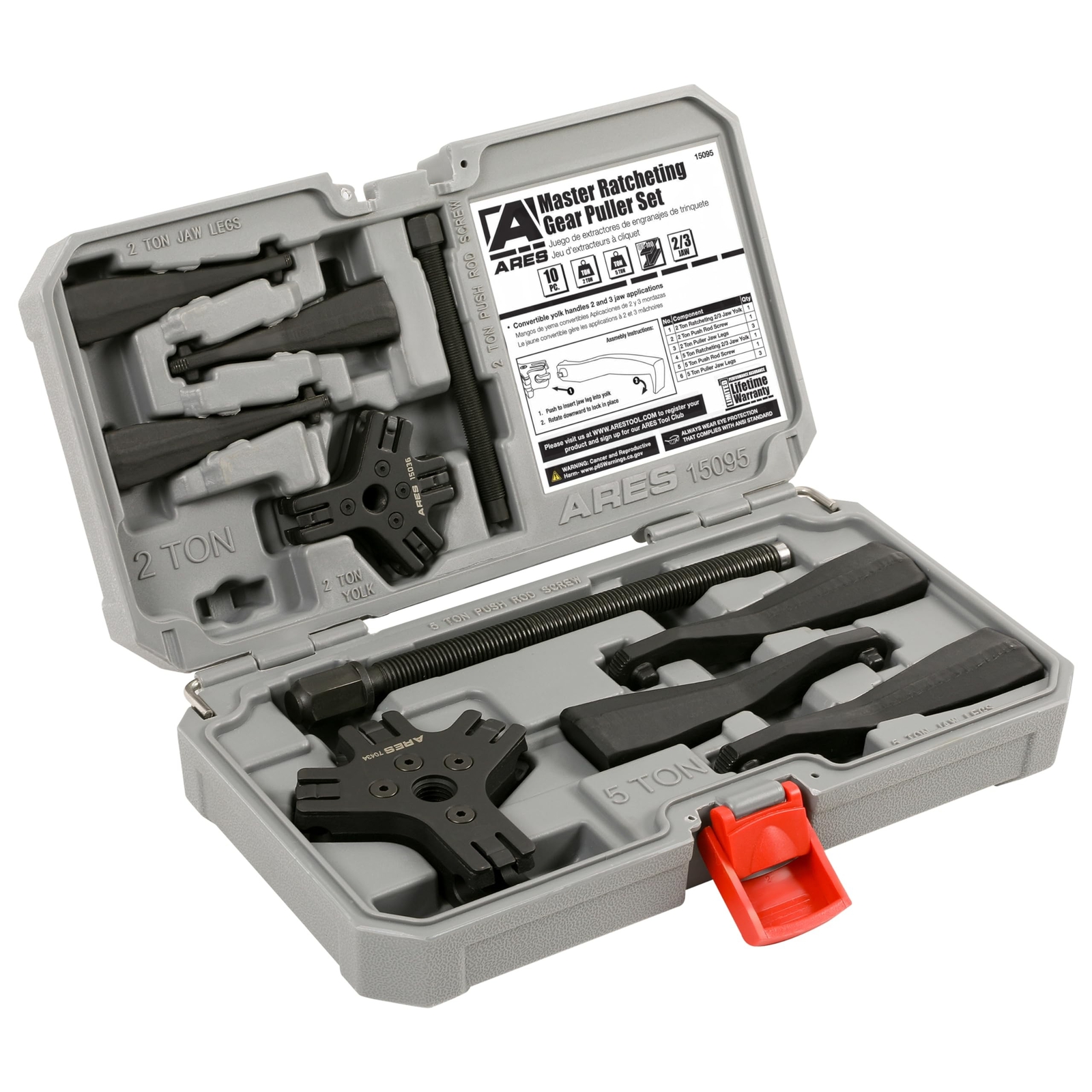 ARES 15095 – Master Ratcheting Gear Puller Set – Premium Chrome Moly