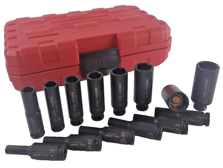 14-PC 1/4″ DR. Magnetic Deep Impact Socket 6-Point METRIC SET ( 4mm to 15mm)