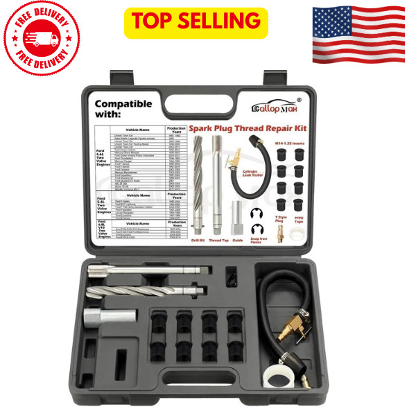 38900 Two Valve Triton Tool Kit Foolproof Repair System Spark Plug Thread Repair