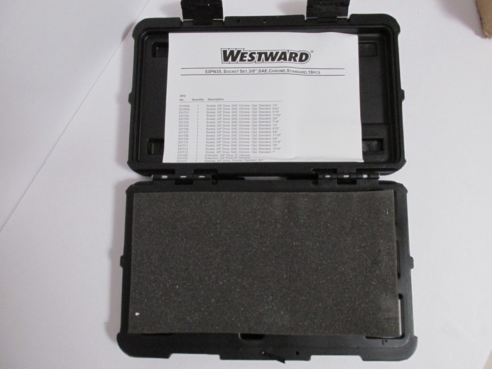 Mechanic Technician Tools Socket Set SAE Chrome Standard 3/8″ Westward 53PN35