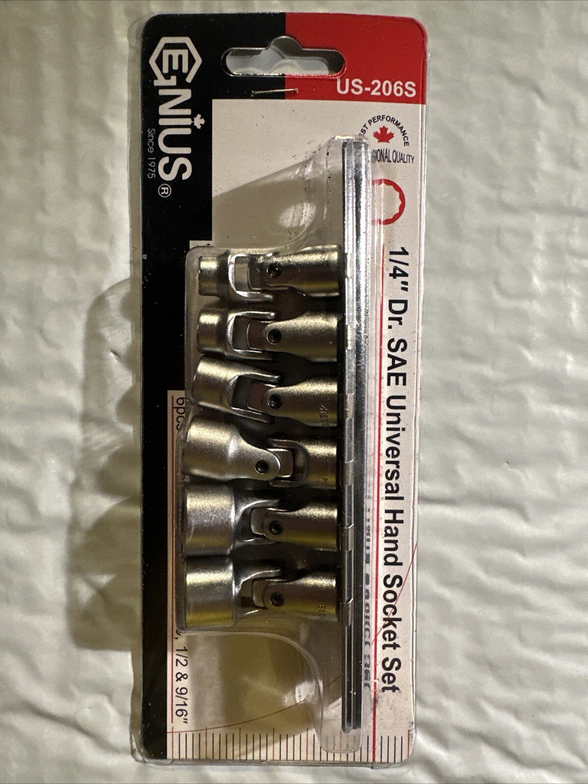 Genius Tools 6 Piece 1/4″Drive SAE Universal Hand Socket Set (12-Point) US-206S