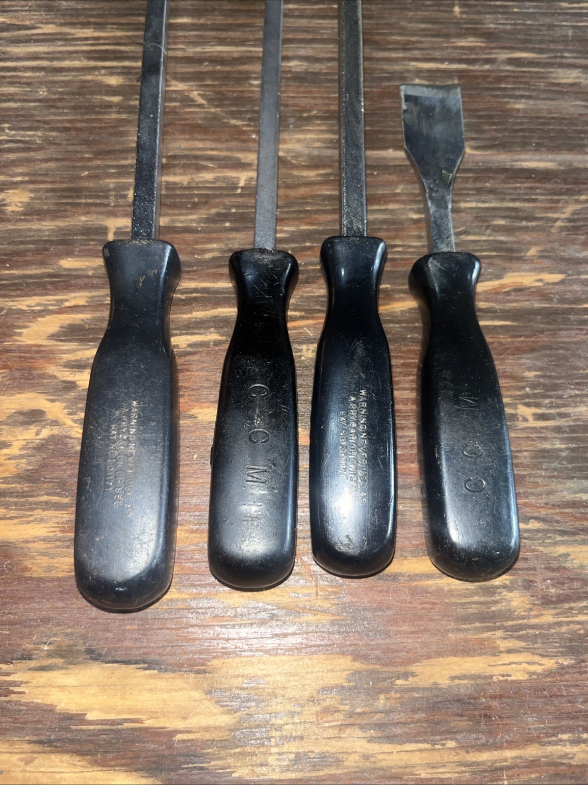Snap-on Gasket Scraper Set 4 Pc Hard Black Handle USA CSA8 CSB12, CSA12, CSA14