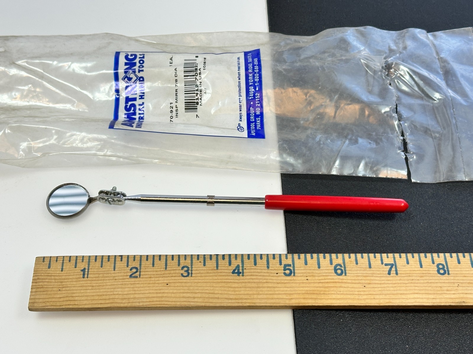 NOS Armstrong Tools 70-921 USA Telescoping Flex Inspection Mirror 7/8″ Sm. Round