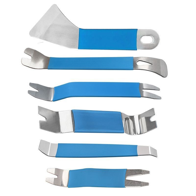 6PCS Car Trim Removal Tool Stainless Steel Two-end Trim Removal Level Pry Tools