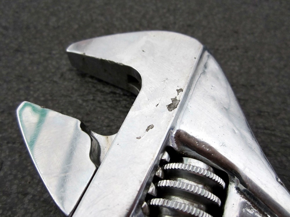 Vintage Snap-on 10″ Adjustable Wrench AD10 Chrome Underline USA