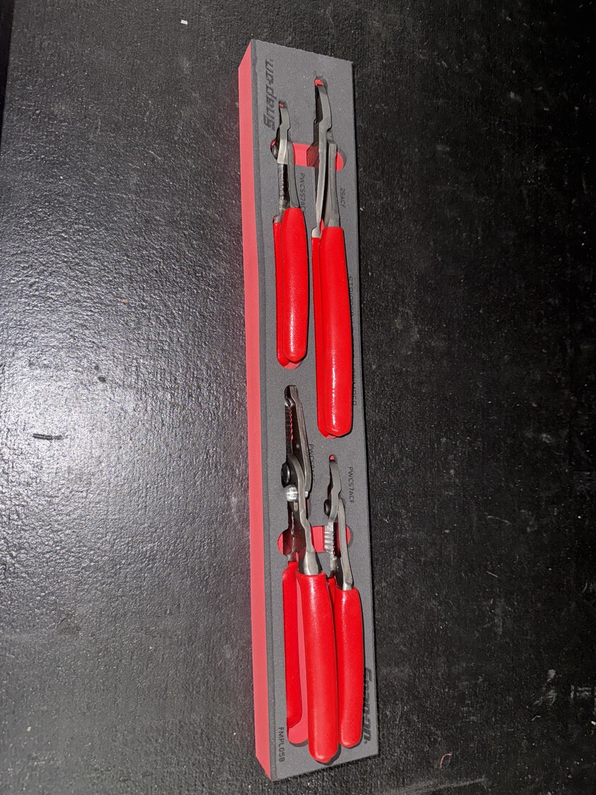 Snap-on Tools NEW RED 4pc Stipper / Cutter / Crimper Pliers Foam Set PWCS400FR