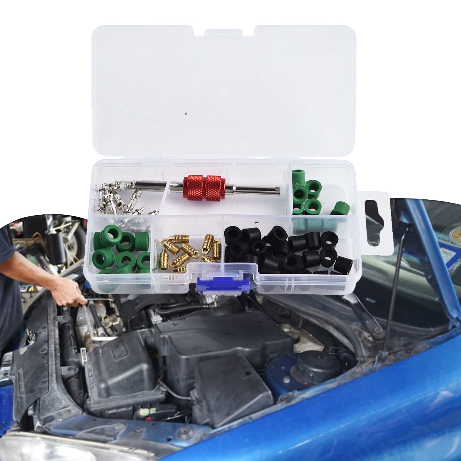 Efficient AC Repair Tool Set 71pcs Including Valve Cores and Accessories