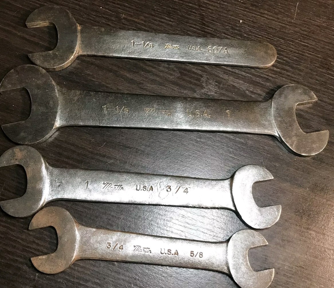 Martin Tools 4 Open End Wrenches USA Rare! Vintage Fast Shipping