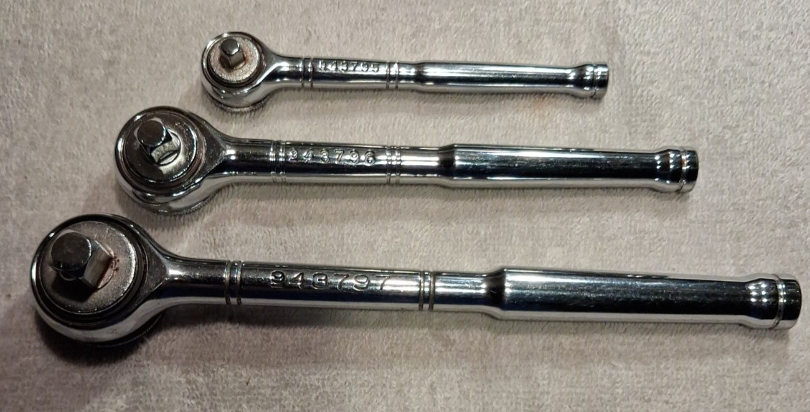 Craftsman USA 1/4″,3/8″,1/2″ Drive 43795,43796,43797 Ratchet Set,Vintage 1980’s