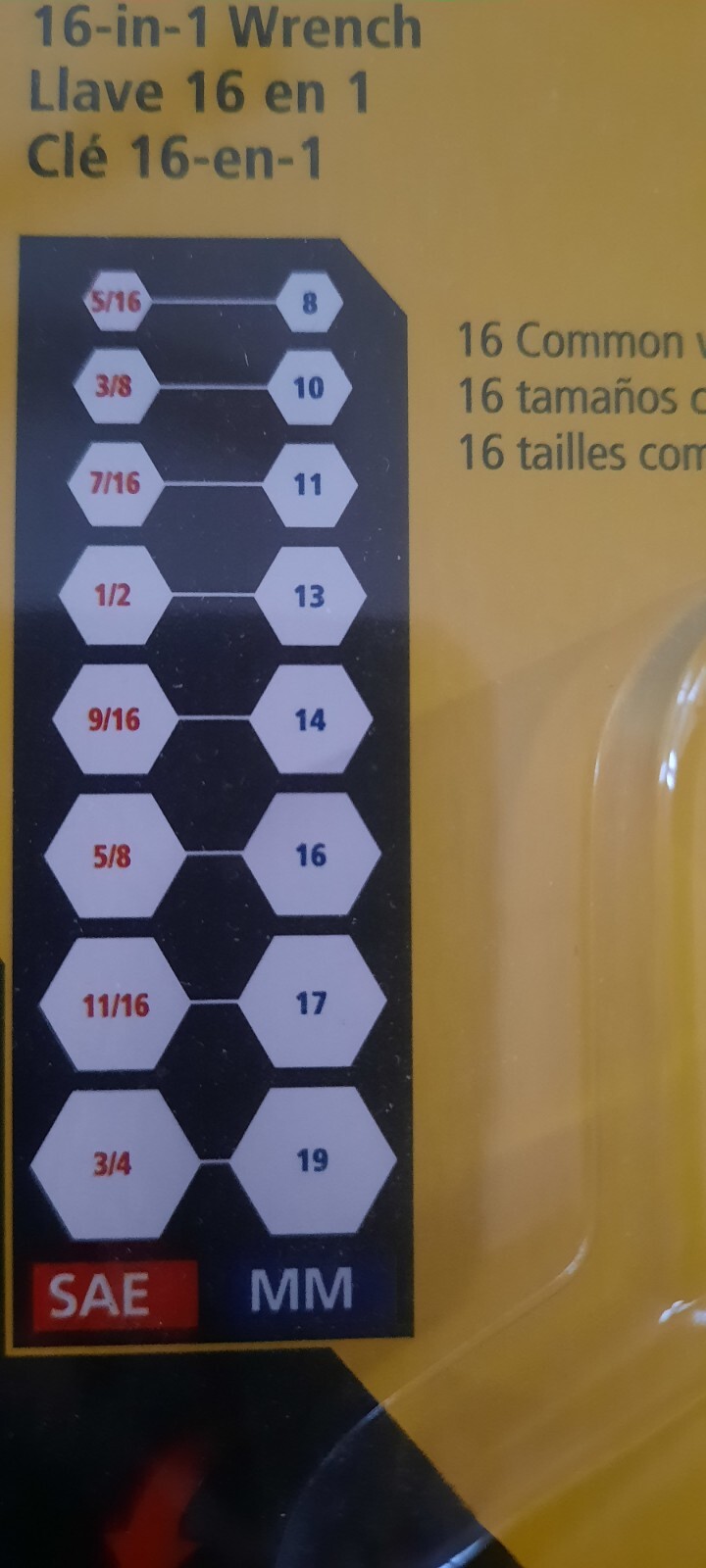 STANLEY 16-IN 1 WRENCH 16 COMMON WRENCH SIZE SAE&METRIC. Pocket Size. ORIGINAL