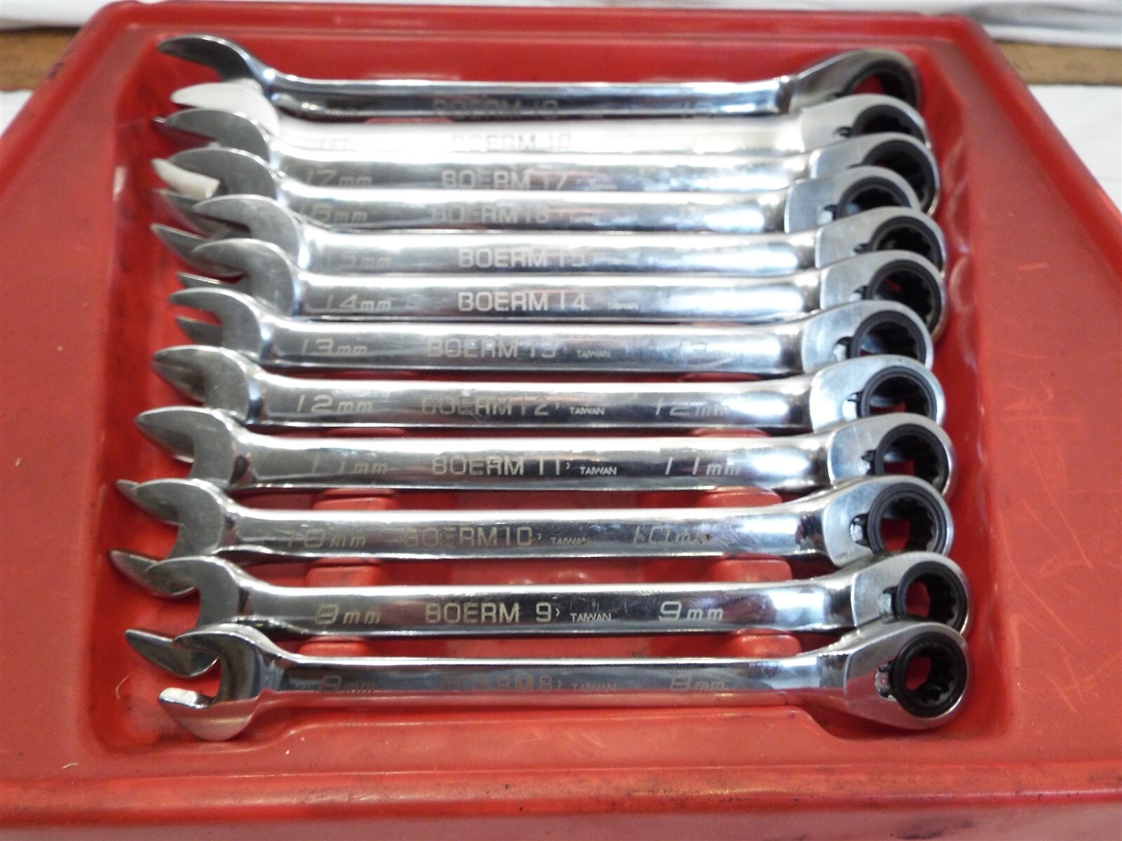 Set 12 Blue-Point Reversible Ratcheting Wrench Metric Combinaiton Tool BOERM712