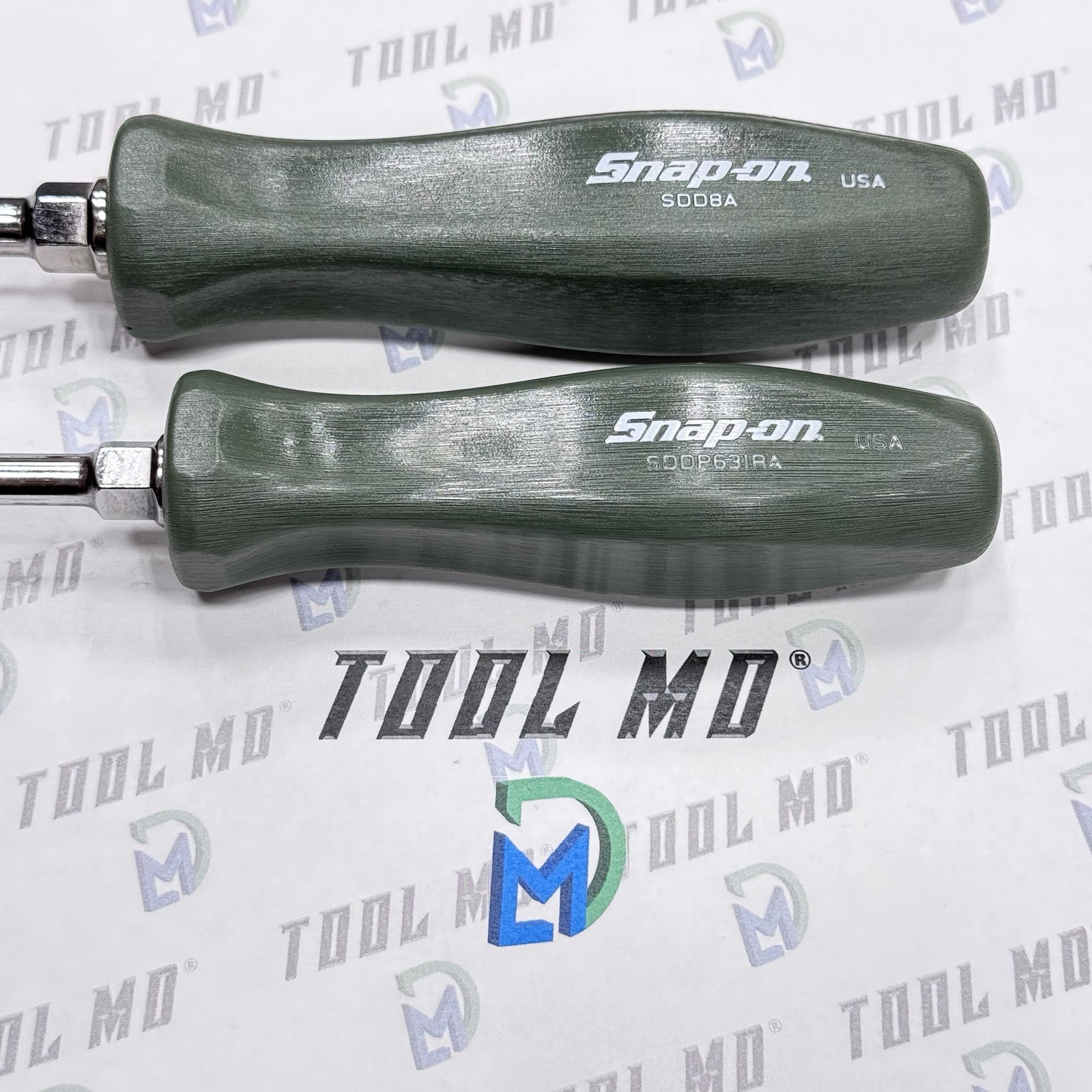 Snap-on Tools USA NEW RARE 2pc COMBAT GREEN Hard Handle Screwdriver Set SDD8A