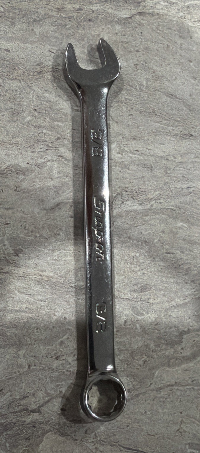 Snap On Tools Open End Combination Short Wrench 3/8”, OEX120B, 12pt, New Logo