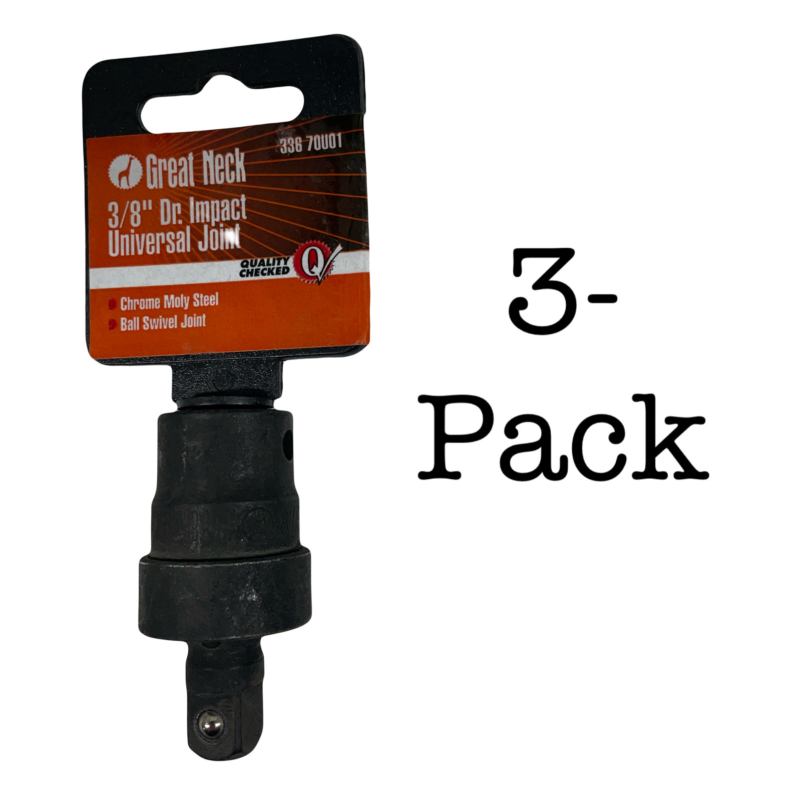 3-Pack. Great Neck 3/8″ Drive Impact Universal Joint. FREE SHIPPING