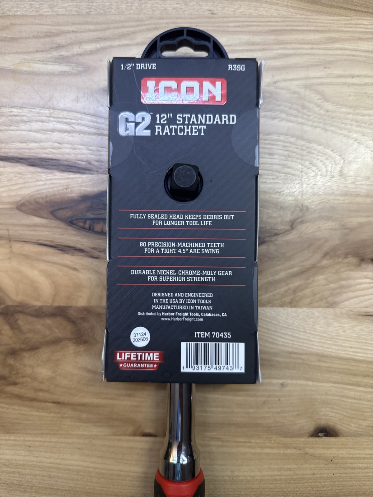 ICON G2 1/2 in. Drive, 12 in. Standard Ratchet with Comfort Grip R3SG 70435